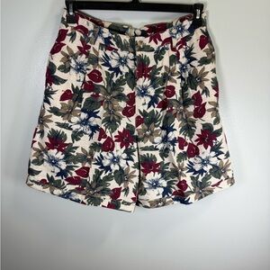 Vintage Stampede Floral Print Women's High-Waisted Shorts‎ Size 30